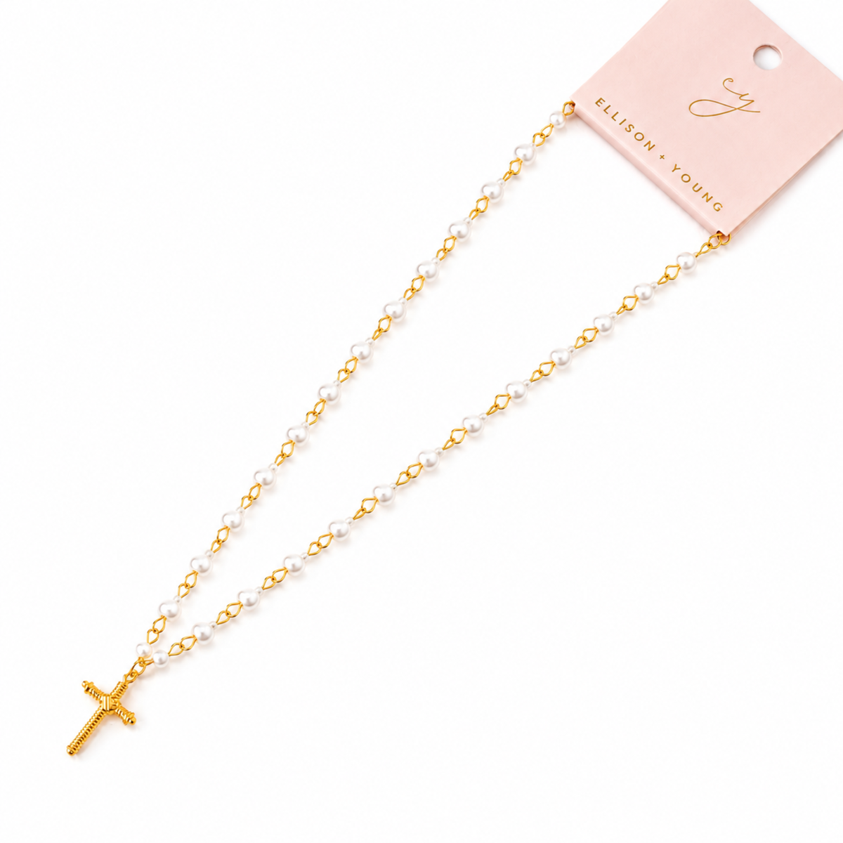 Cabled Cross Pendant Necklace