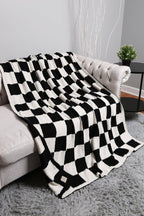 JCL4316 Super Lux Checkered Throw Blanket: Beige
