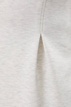 CREW NECK CAP SLEEVE PLEATED WAIST TOP: ASH GREY