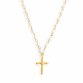 Cabled Cross Pendant Necklace