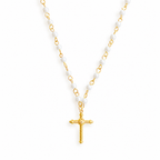Cabled Cross Pendant Necklace
