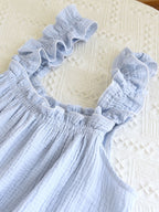 Frill Pocketed Square Neck Wide Strap Dress