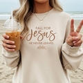 Fall For Jesus Fall Graphic Sweatshirt - Thanksgiving: Sand