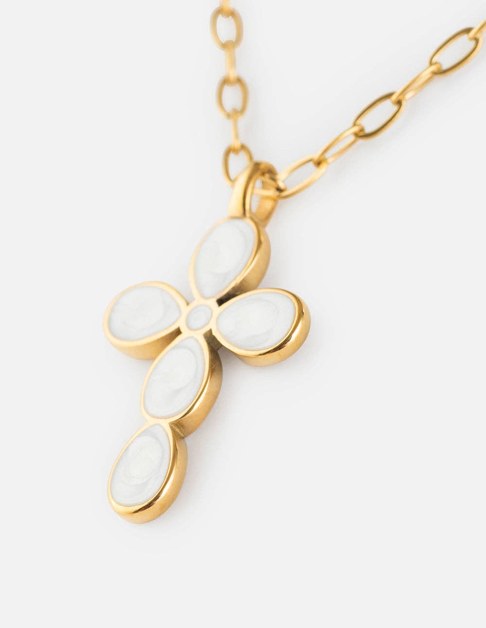 Eternal Light Cross Paperclip Chain Necklace