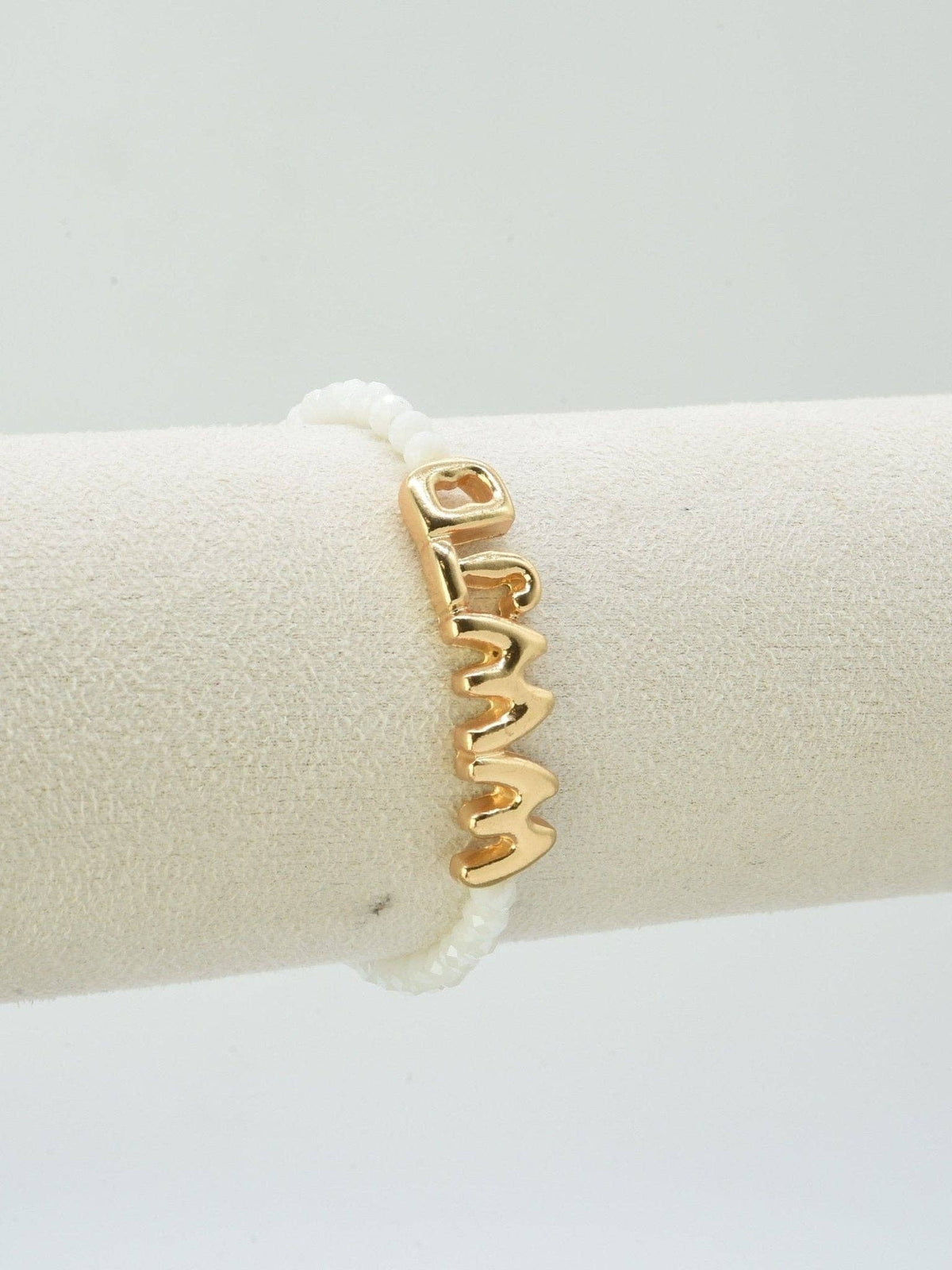 CB2309 WWJD Glass Bead Bracelet: Mint