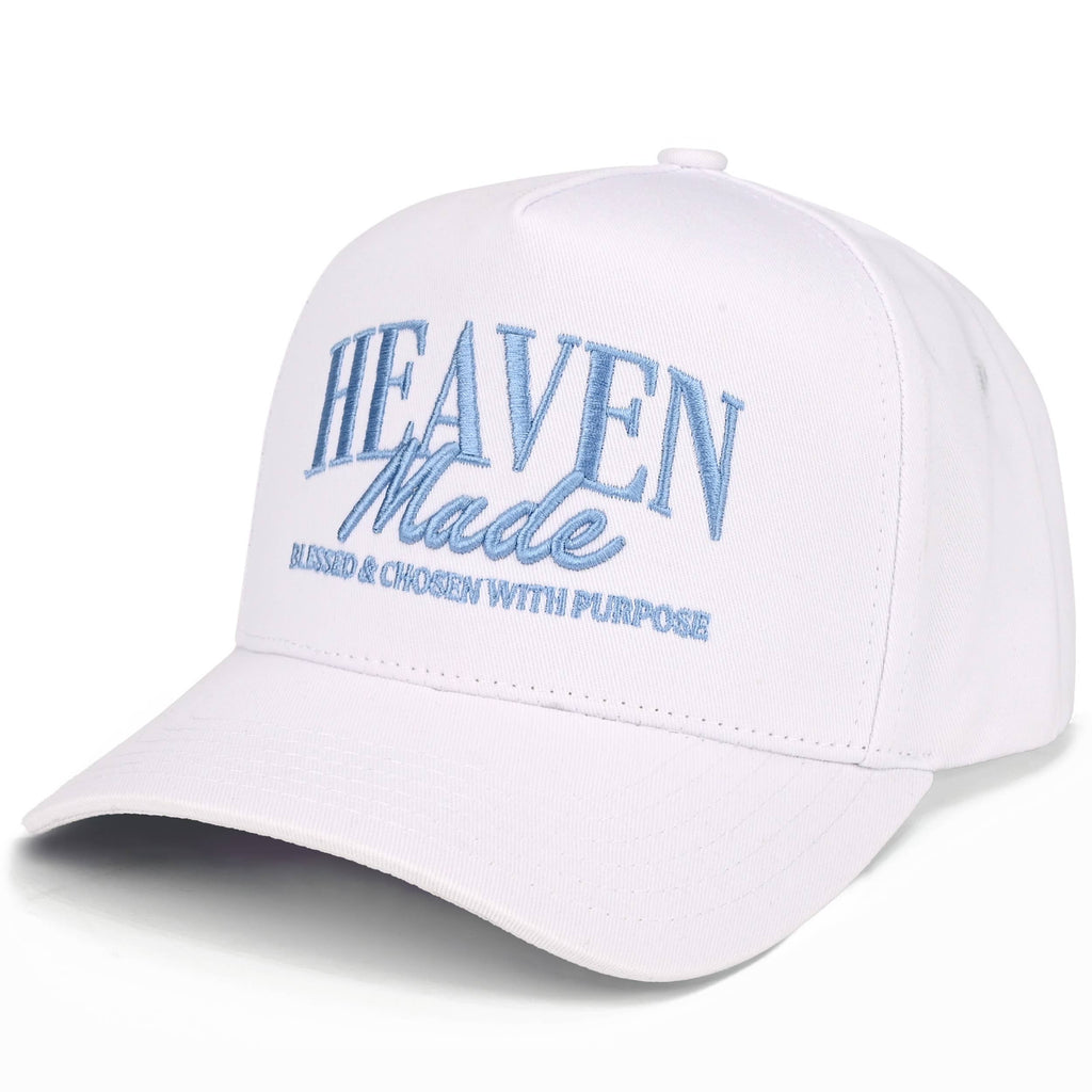 C.C HEAVEN MADE Letter Embroidered Trucker Hat: Sky Blue