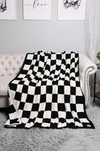 JCL4316 Super Lux Checkered Throw Blanket: Beige
