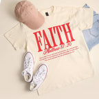 FAITH Mathew 17:20 Heavy Cotton T-Shirt: OFF WHITE