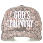 C.C GOD'S COUNTRY Letter on Two Tone Trucker Hat: Red