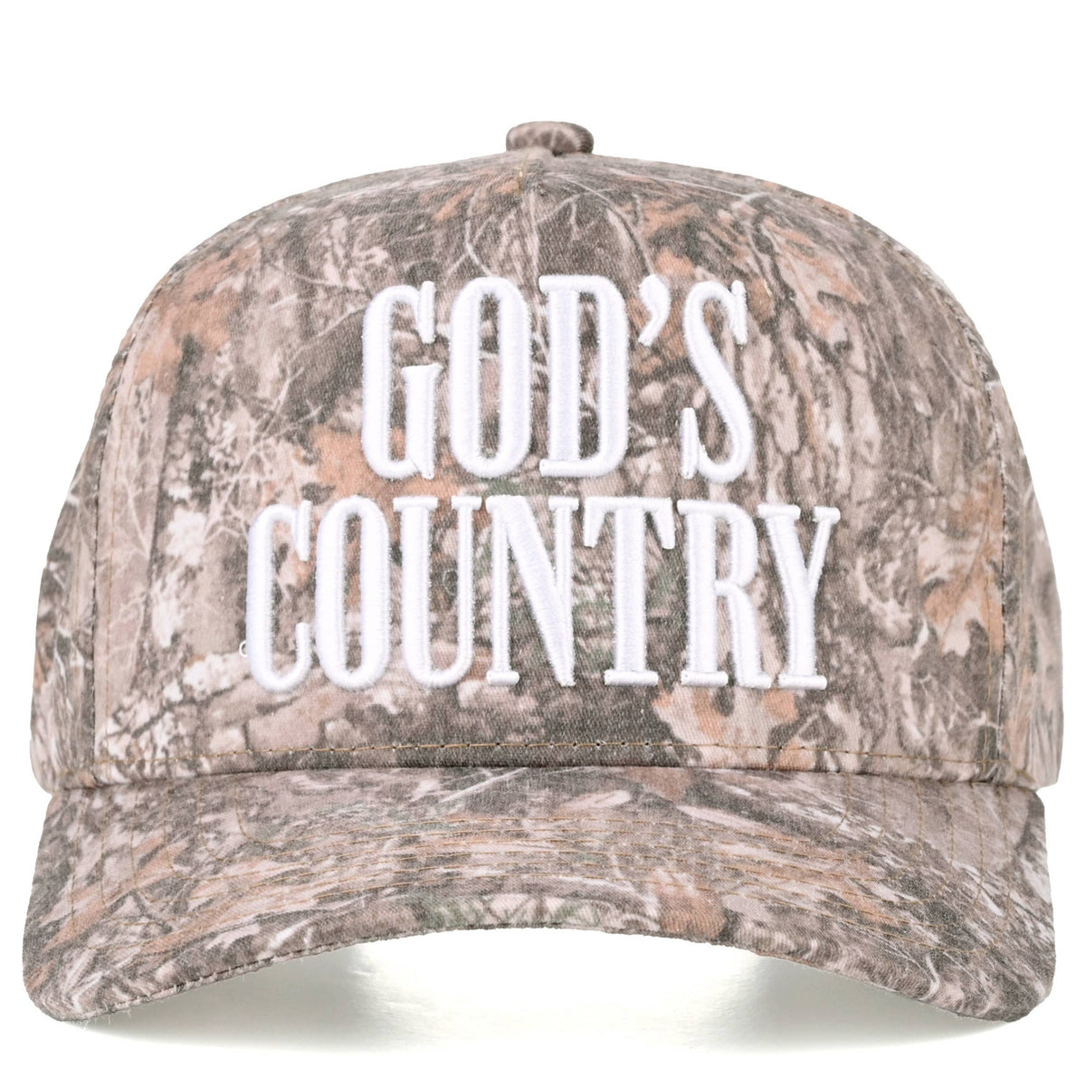C.C GOD'S COUNTRY Letter on Two Tone Trucker Hat: Red