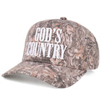 C.C GOD'S COUNTRY Letter on Two Tone Trucker Hat: Red