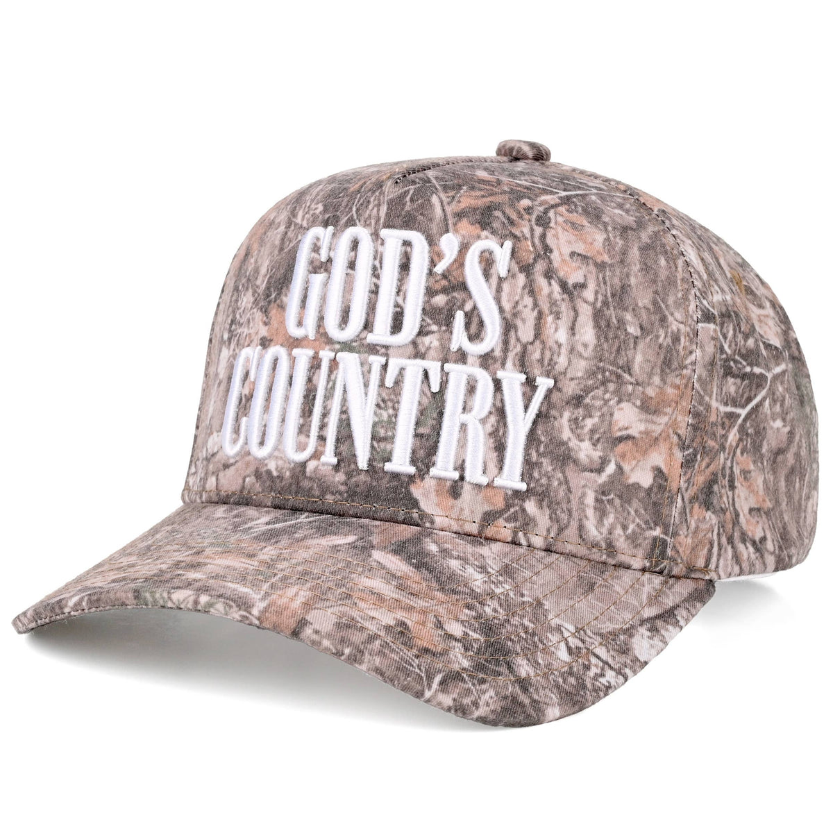 C.C GOD'S COUNTRY Letter on Two Tone Trucker Hat: Red