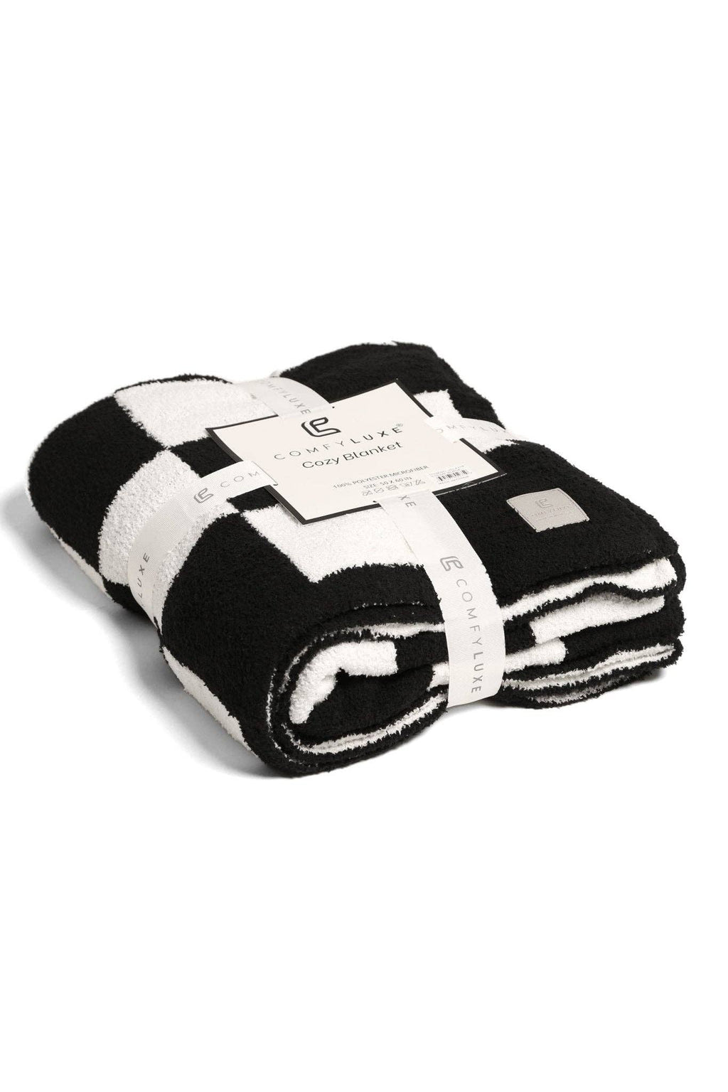 JCL4316 Super Lux Checkered Throw Blanket: Beige