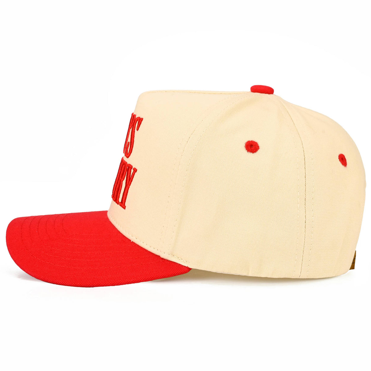 C.C GOD'S COUNTRY Letter on Two Tone Trucker Hat: Red