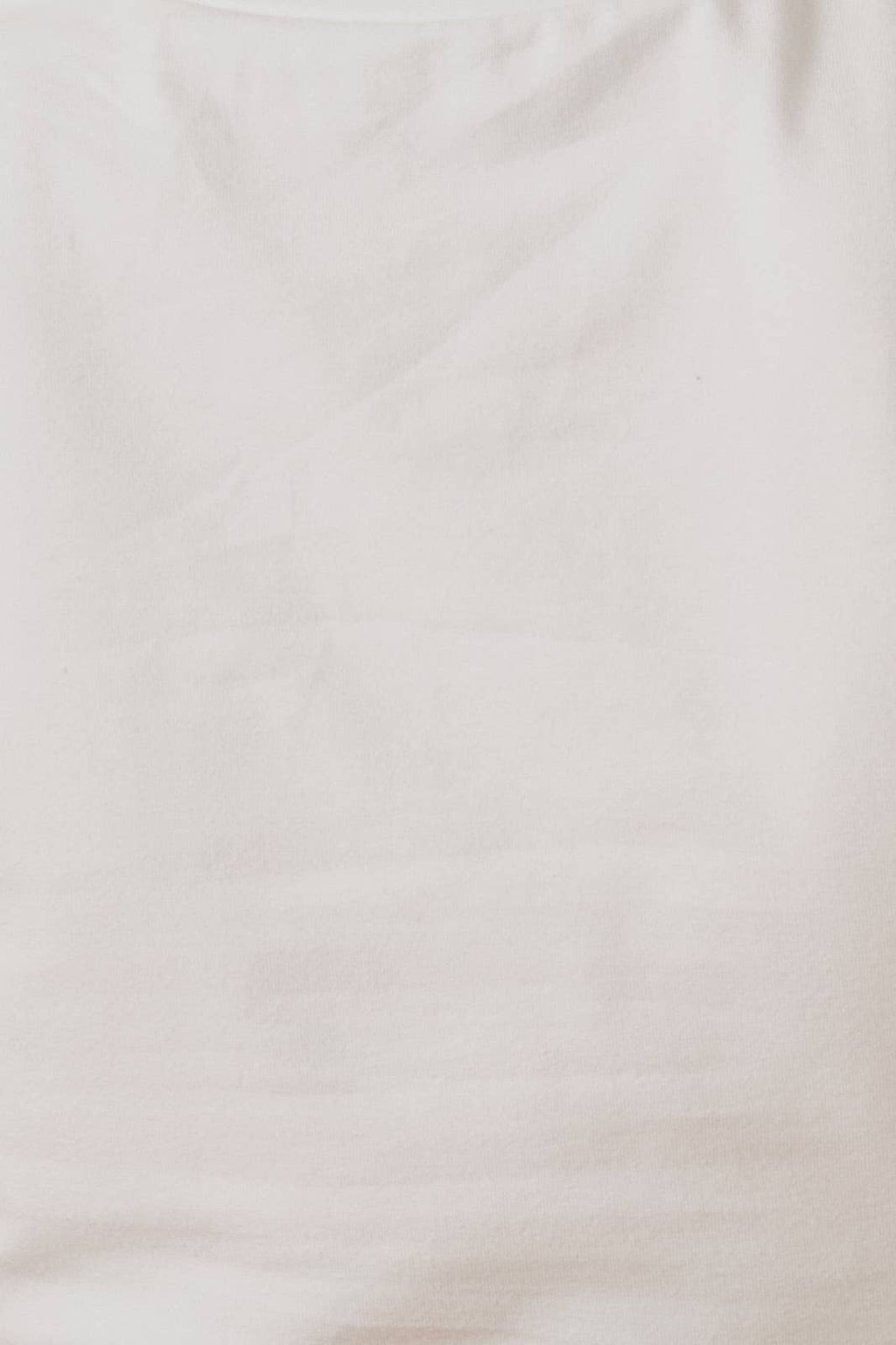 CREW NECK BUBBLE HEM CAP SHORT SLEEVE TOP: OFF WHITE