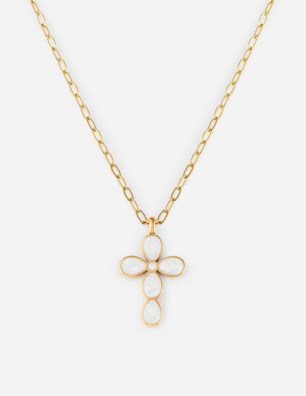 Eternal Light Cross Paperclip Chain Necklace