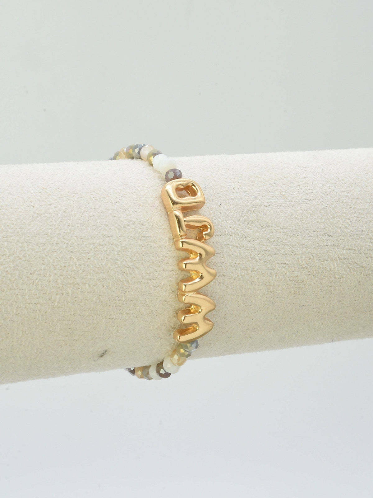 CB2309 WWJD Glass Bead Bracelet: Mint