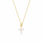 Shell Pearl Cross Necklace