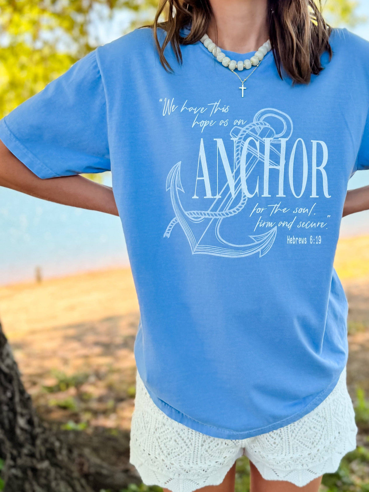 Anchor for the Soul Tee: Washed Denim