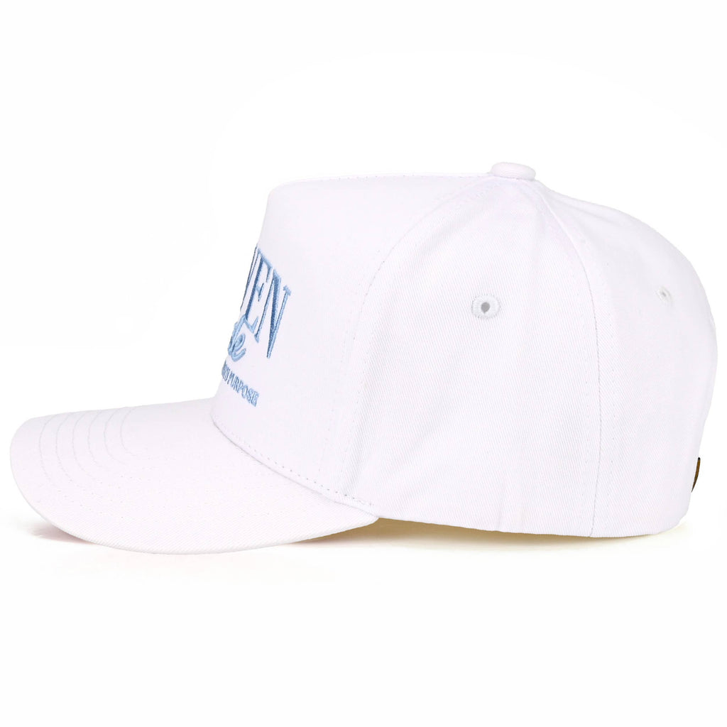 C.C HEAVEN MADE Letter Embroidered Trucker Hat: Sky Blue