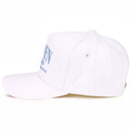 C.C HEAVEN MADE Letter Embroidered Trucker Hat: White/White