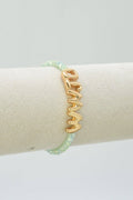 CB2309 WWJD Glass Bead Bracelet: Mint