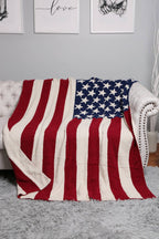 JCL4331 Super Lux American Flag Throw Blanket: Pink Blue