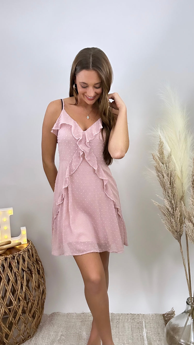 Spaghetti Strap Ruffle Dress