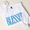 BLESSED PUFF Print MIDWEIGHT Sweatshirt: WHITE