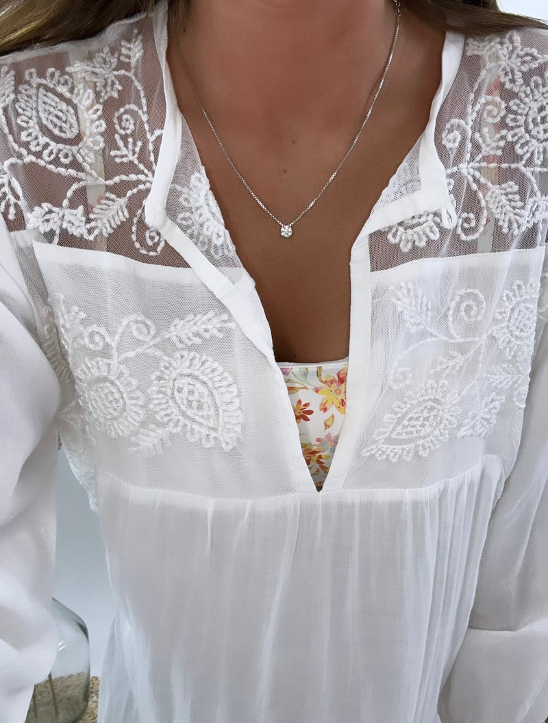 Embroidered Cover-Up Dress