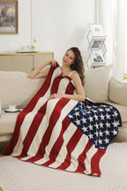 JCL4331 Super Lux American Flag Throw Blanket: Pink Blue