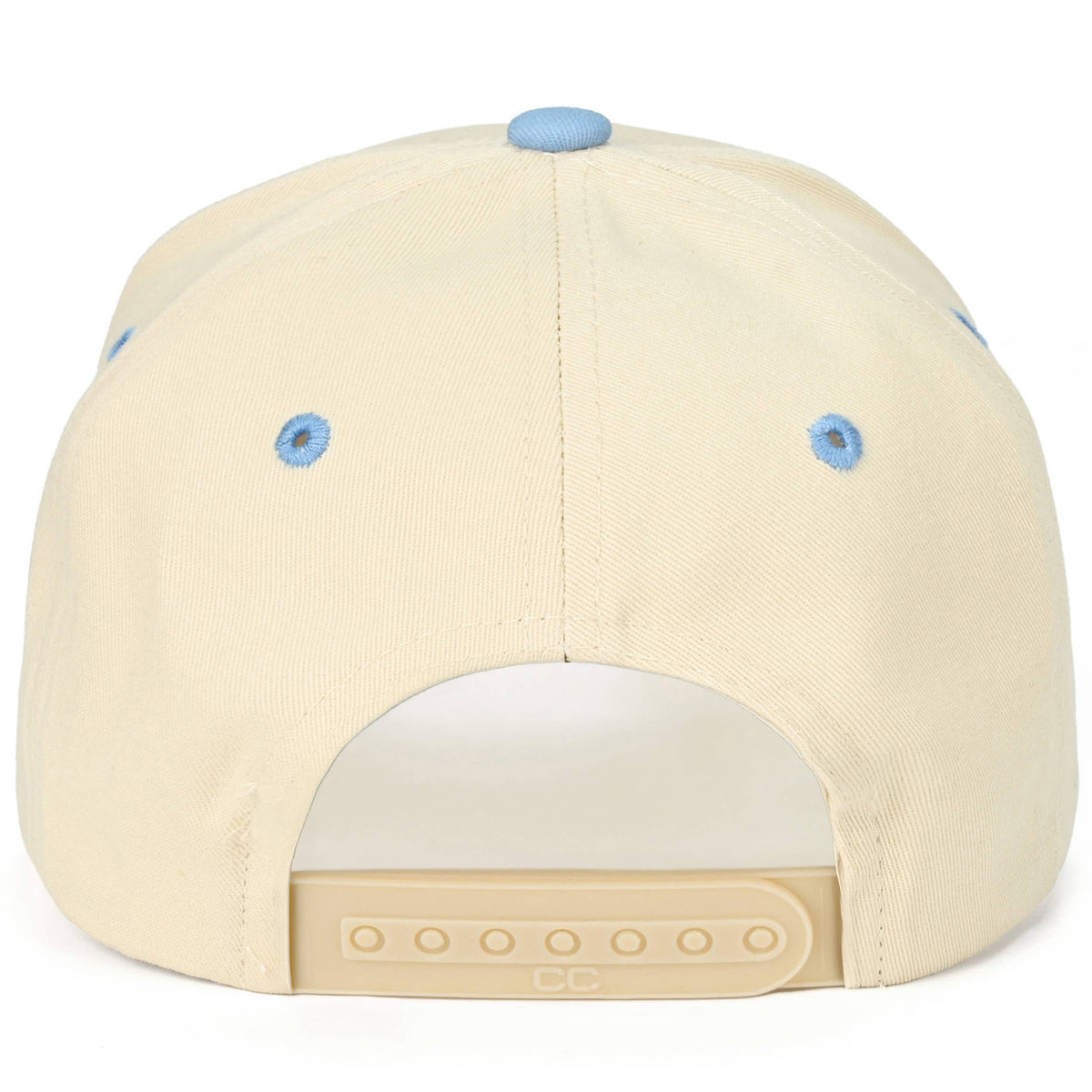 C.C HEAVEN MADE Letter Embroidered Trucker Hat: Sky Blue