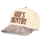 C.C GOD'S COUNTRY Letter on Two Tone Trucker Hat: Red