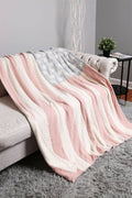 JCL4331 Super Lux American Flag Throw Blanket: Pink Blue