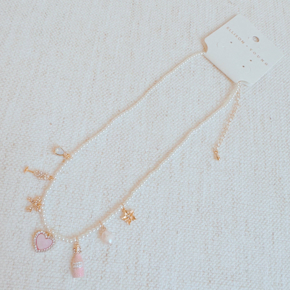 Pink Wink Celebration Multi Charm Necklace