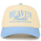 C.C HEAVEN MADE Letter Embroidered Trucker Hat: White/White