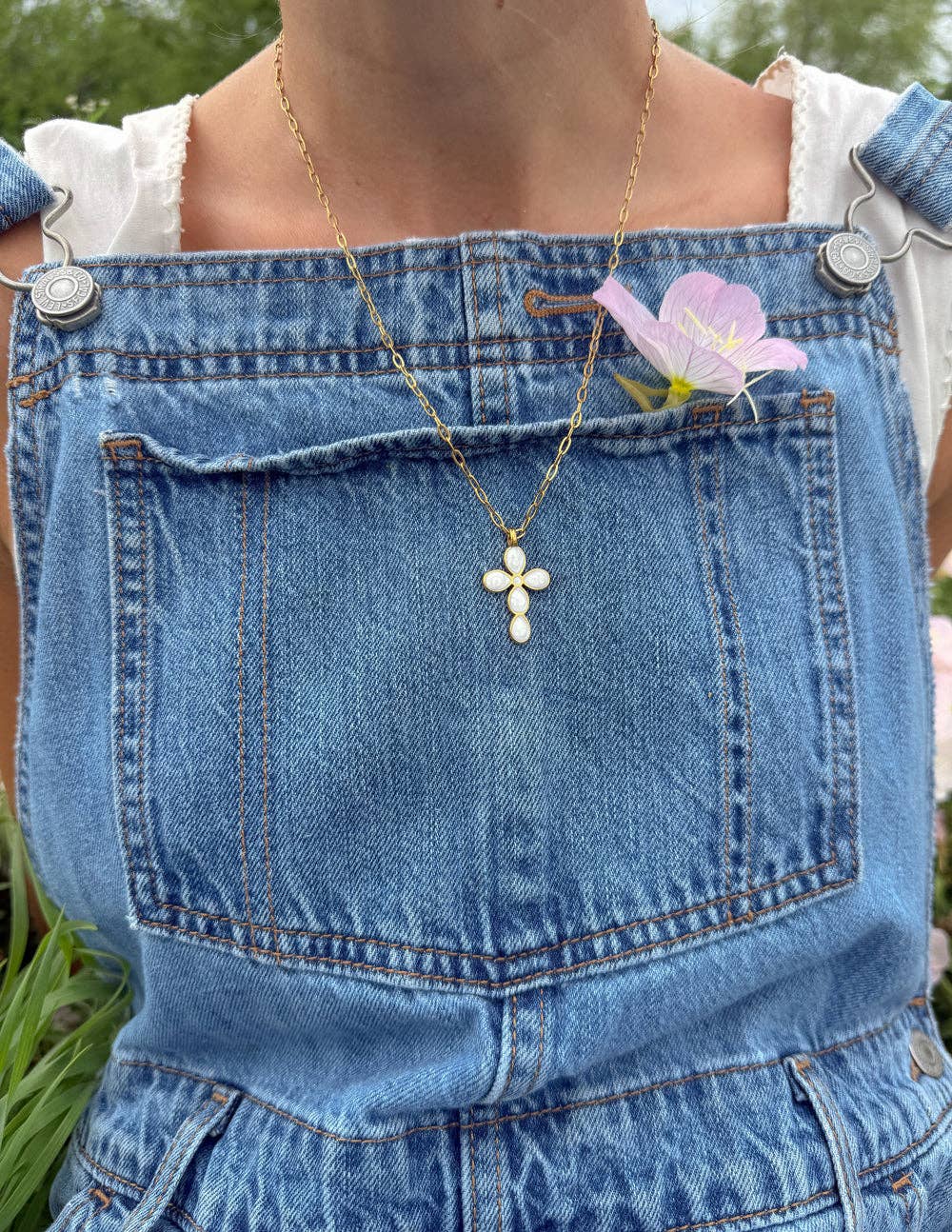 Eternal Light Cross Paperclip Chain Necklace