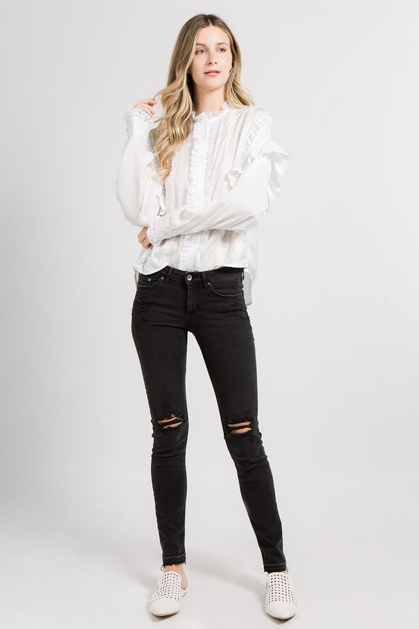 Long Sleeve Ruffled Lace Top, Top - Nettie & Norie's Boutique