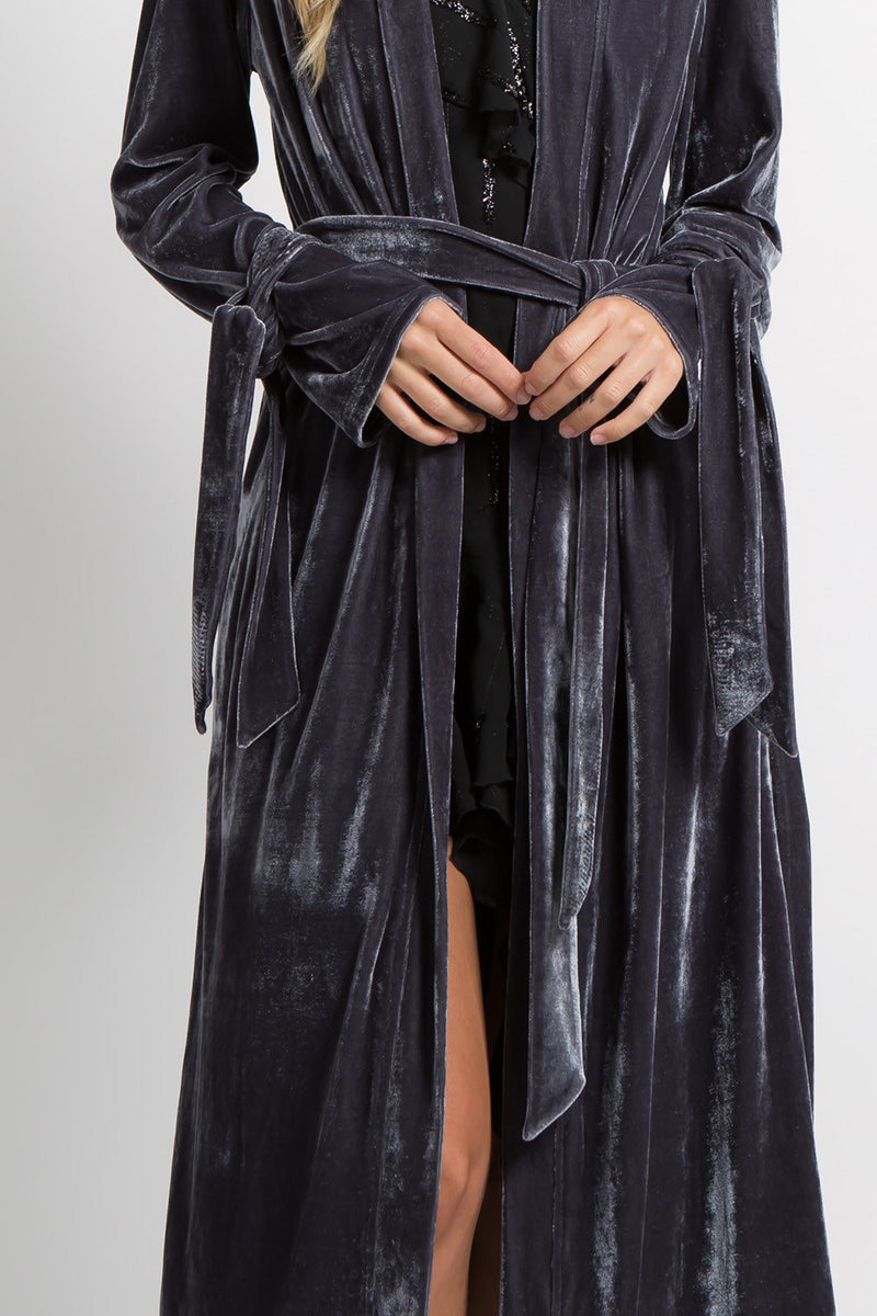 Long Velvet Kimono, Jacket - Nettie & Norie's Boutique