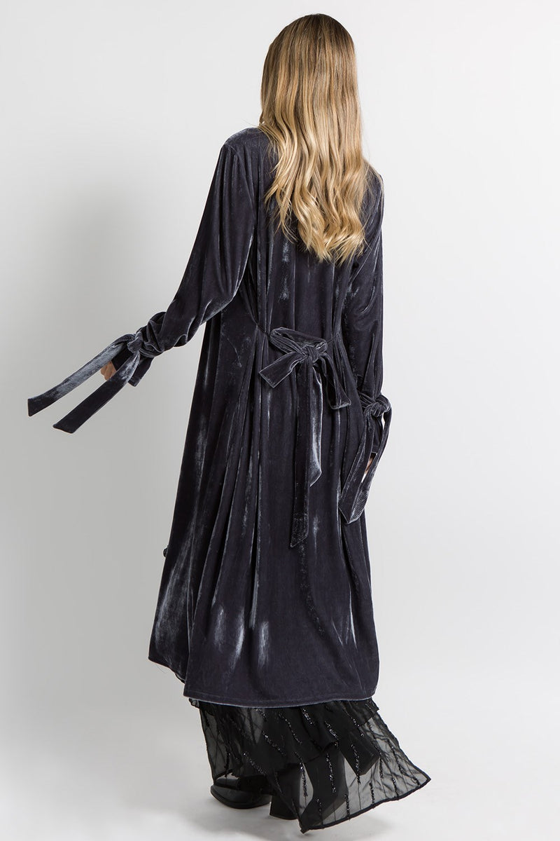 Long Velvet Kimono, Jacket - Nettie & Norie's Boutique