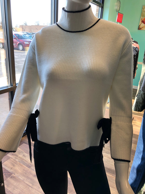 High Neck Bell Sleeve Sweater, Sweater - Nettie & Norie's Boutique